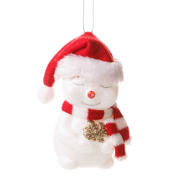 Шар SFOP22090-B 1шт 10см Снеговик с красн шарфом (288)