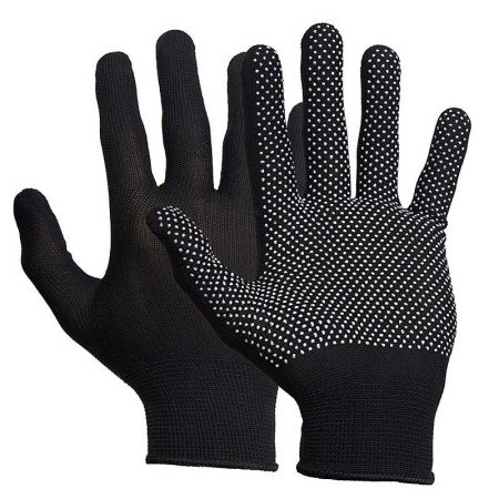 Перчатки нейлон.черные/серые/синие "Точка" NA2003/AL292 (12/1200)