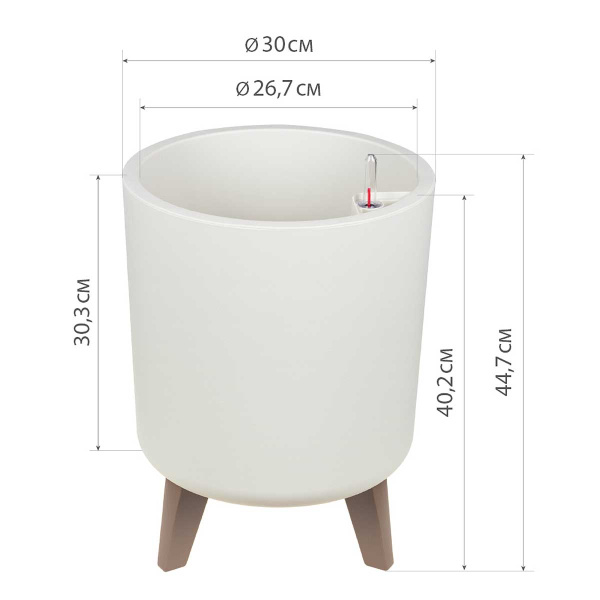 Кашпо ФЛОРИАН высокое D 300 мм 19 л с автополивом Графитовый М3159 х1 