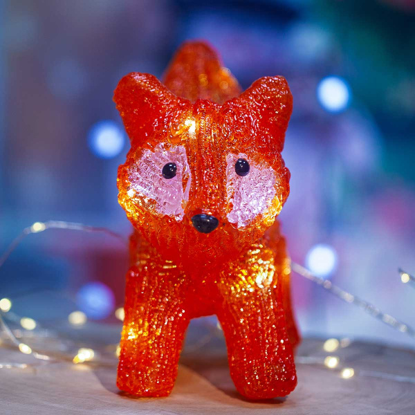 Фигурка новогод.Лисичка светодиод. 20-20-14 7реж. 25*20см