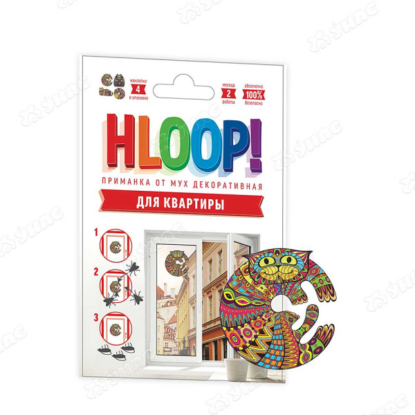 Наклейки от мух HLOOP (коты) х50 ХЛПН4кв