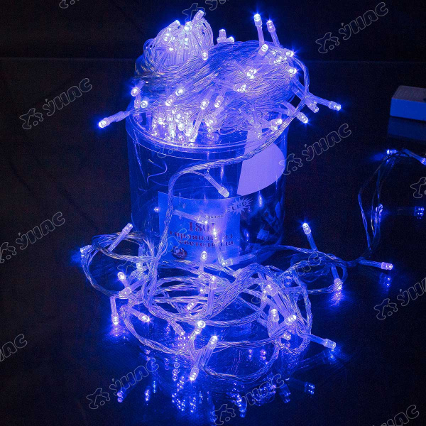 Гирлянда LED L-4-7 180 ламп прозрачный провод синий
