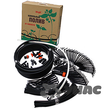 Капельный полив от емкости 60растений ЖУКх2