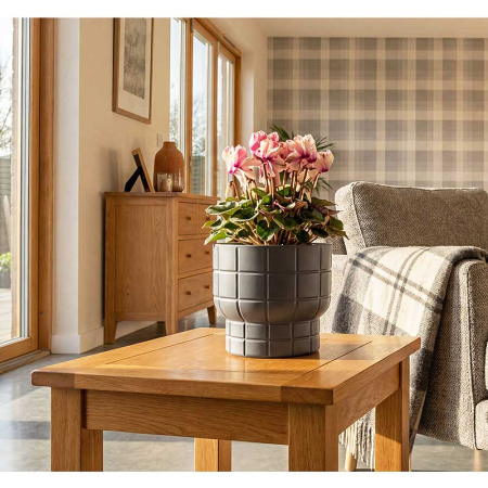 Кашпо КАРЕ D220мм 3,7л со вставкой графитовый М3258 х9 