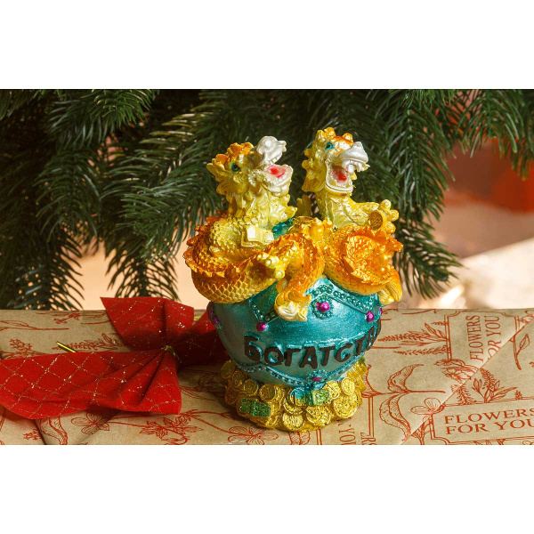 Копилка 23010 2 Дракона 11см"Богатства" (96)