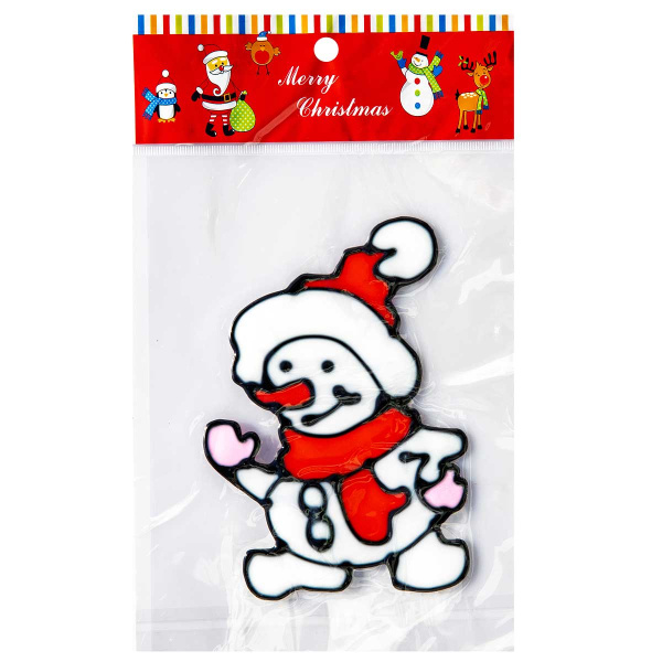 Наклейка на стекло А107 Снеговичок 15*20см (12)