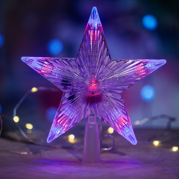 Гирлянда макушка LS-3-6 звезда 17 см цветная х60