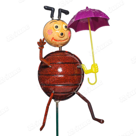 Штекер садовый Божья коровка с пружин. NA2063 14*6см (480)