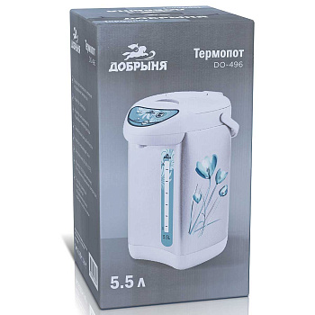 Термопот Добрыня 5,5л нерж. DO-496 тюльпан/бел х6