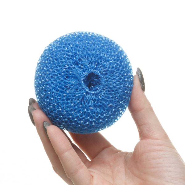 Губка для тефлоновой посуды в пластиковой оплетке d 80 3шт МБ 120 х40