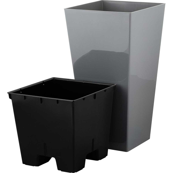 Горшок КУБ 19,4л 250х250х470мм Вулкан серый х8 