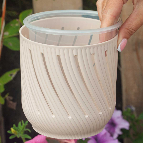 Кашпо Fleurs 1,3 л Пудровый КШ-3679 х18 