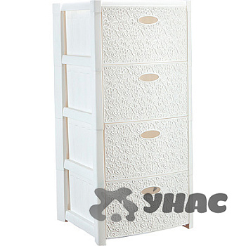 Комод 4-х секционный СТИЛЬ КРУЖЕВО Белый М2738