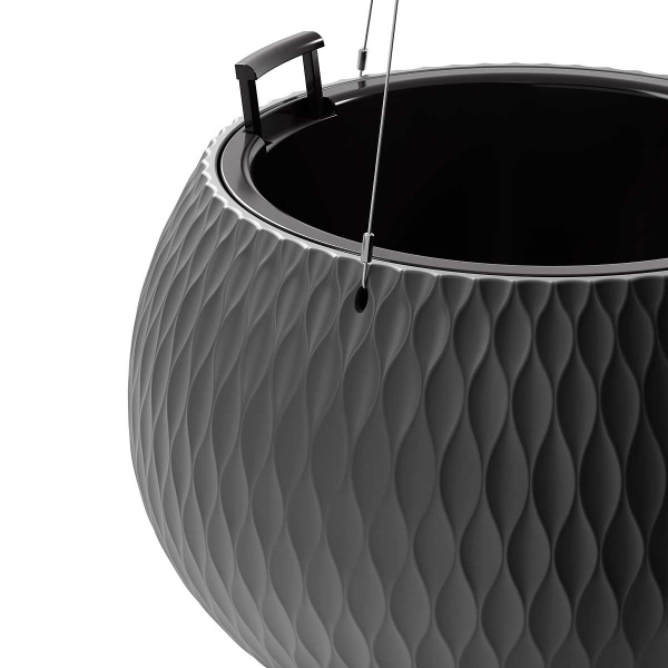 Кашпо "Жемчужина" 4л ГРАФИТ подвесное БШ8918 х4 