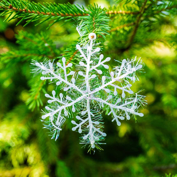 Подвеска Т169 Снежинка 3шт 10см пластик (цена за 10шт) (200)