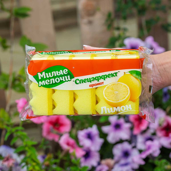 Губка для посуды Милые мелочи Аромат лимон 5 шт х40