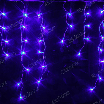 Гирлянда светодиодная ДОЖДЬ СИНИЙ/3м*0,7м ,100 лампочек, прозрачный провод/
