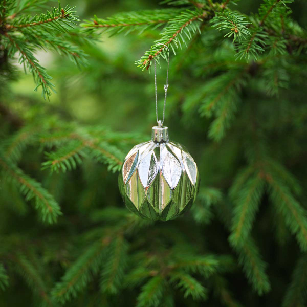 Набор елочных украшений 6ADZCKE9-J5-1 6 см 9 шт Шары Серебро