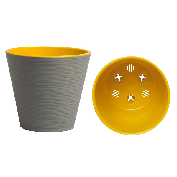 Горшок КОНУС 1,3л СЕРЫЙ М с вклад К14-70 Ливин х23 