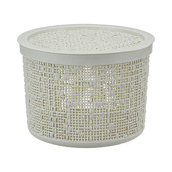 Коробка БЯЗЬ с крышкой D17см 2л Бел Ротанг М2328