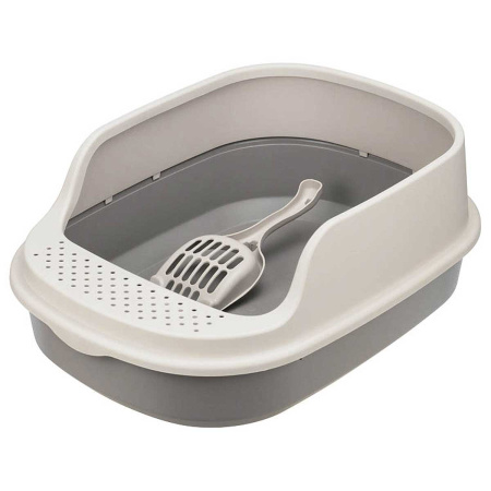 Лоток для кошек высокий борт + совок Капучино М1834 х4