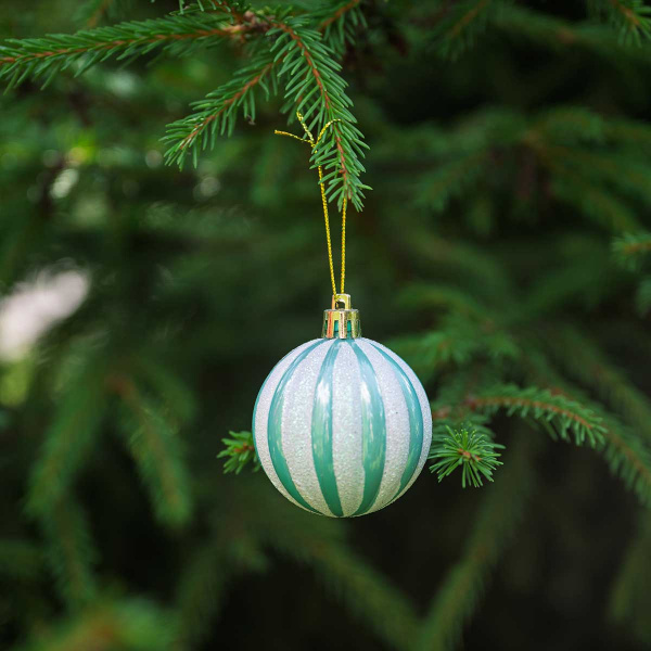 Набор елочных украшений LN36-K-5 5 см 12 шт Шары мятный