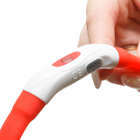 Ошейник 40*1,5см свет-я 3реж. микс USB NA2614 (144