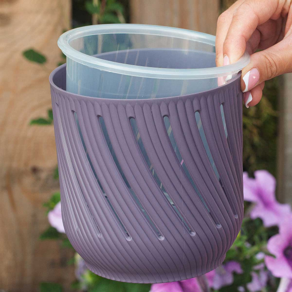 Кашпо Fleurs 1,3 л Слива КШ-3682 х18 