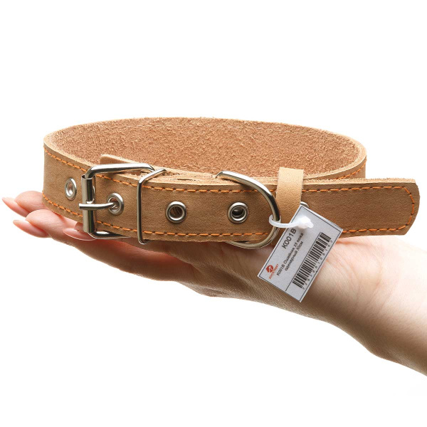 Ошейник кожаный одинарный ширина 25 мм длина 50 см