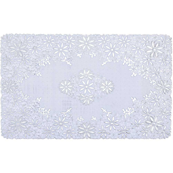 Салфетка 30*46 ажурная лейс прямоугольник серебро LO-1007В