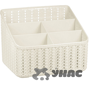 Органайзер ВЯЗАНИЕ 5 секции бел ротанг М2383 (12)