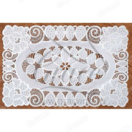 Салфетка 30*46 ажурная лейс прямоугольник белый LO-1009PU