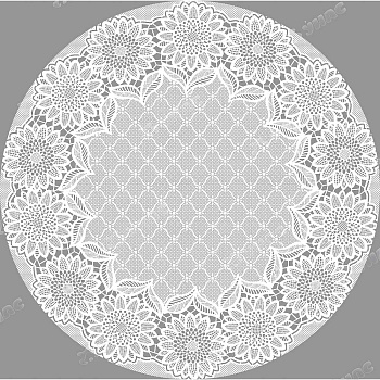 Салфетка 38*38 ажурная лейс круг белая LO-0905U