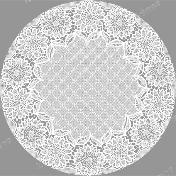 Салфетка 38*38 ажурная лейс круг белая LO-0905U