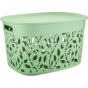 Коробка Флора 25 л с крышкой Мята М2364