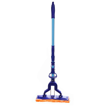 Швабра NA222 с насадкой из микрофибры-лапша(крепление насадки защелки), механизм отжима"бабочка" (30)