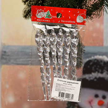 Елочное украшение "Сосулька" HES004 6шт 13см (341)