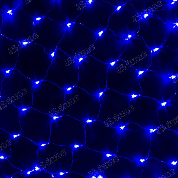 Гирлянда сетка LED LW/1-7 132 лампочек, прозрачный провод 1,5*1,5 синий