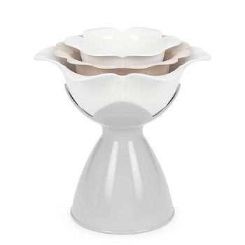 Воронка "Цветы"набор 3шт Бело-серый БШ8713х15