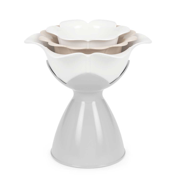 Воронка "Цветы"набор 3шт Бело-серый БШ8713х15