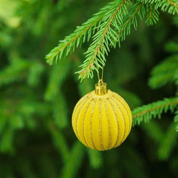 Набор елочных украшений 6R-DKC12/H82-6 6 см 12 шт Шары Бархат медовый