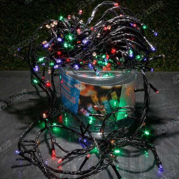 Гирлянда LED LН-5-6 200 ламп черный провод для соединения цветной