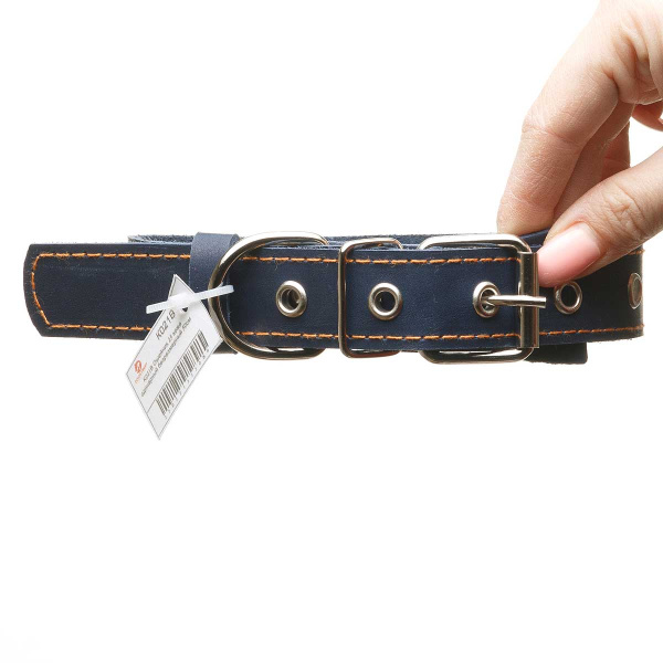 Ошейник кожаный одинарный безразмерный ширина 25мм длина 50см