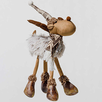 Фигура новогодняя интерьерная SYY107B Лось 45см лохматый (Дизайн №2)