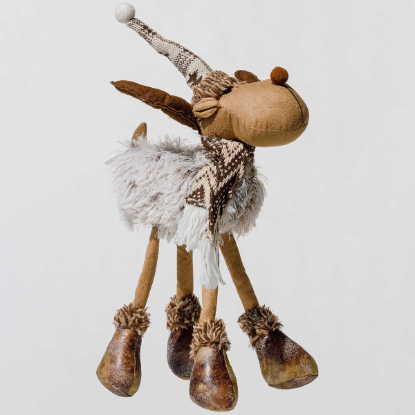 Фигура новогодняя интерьерная SYY107B Лось 45см лохматый (Дизайн №2)