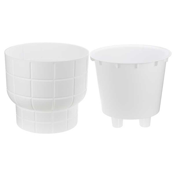 Кашпо КАРЕ D280мм 7,8л со вставкой белый М3259 х1 