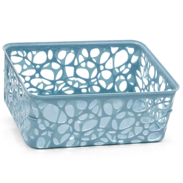 Корзинка прямоугольная 25,5x19,5x10,5см голубая