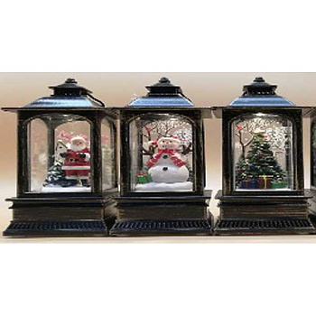 Новогодний фонарик ZF-086A 13*5*5см с фигуркой, с подсветкой