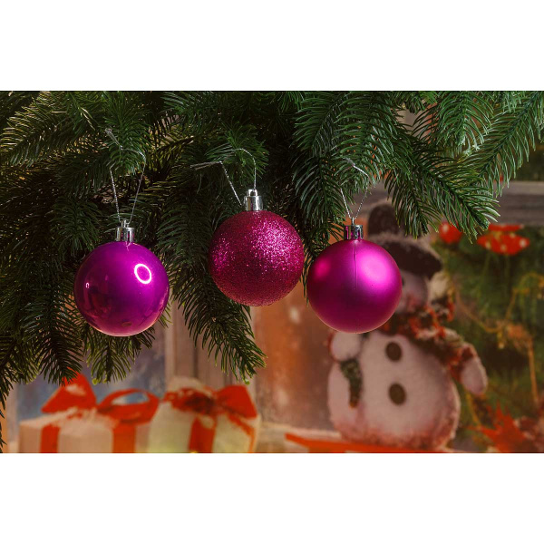 Шар Т260 6шт 6см (акрил/мат/блес) фуксия (140)