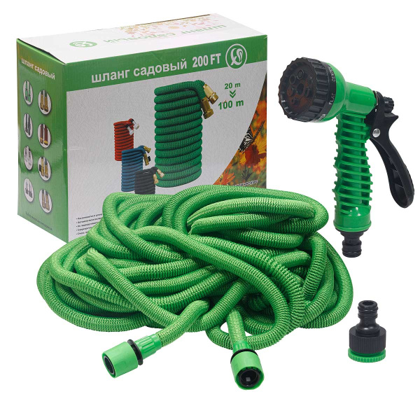 Шланг поливочный 20-100м 7режимов, пластиковый фитинг S3003-100